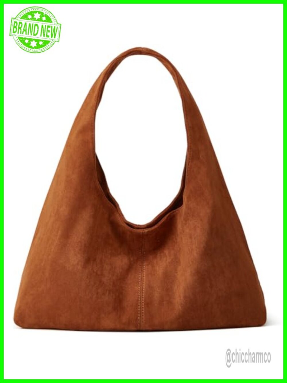 Suede Tote Bag Retro Crescent Shoulder Bag Slouchy Hobo Purse